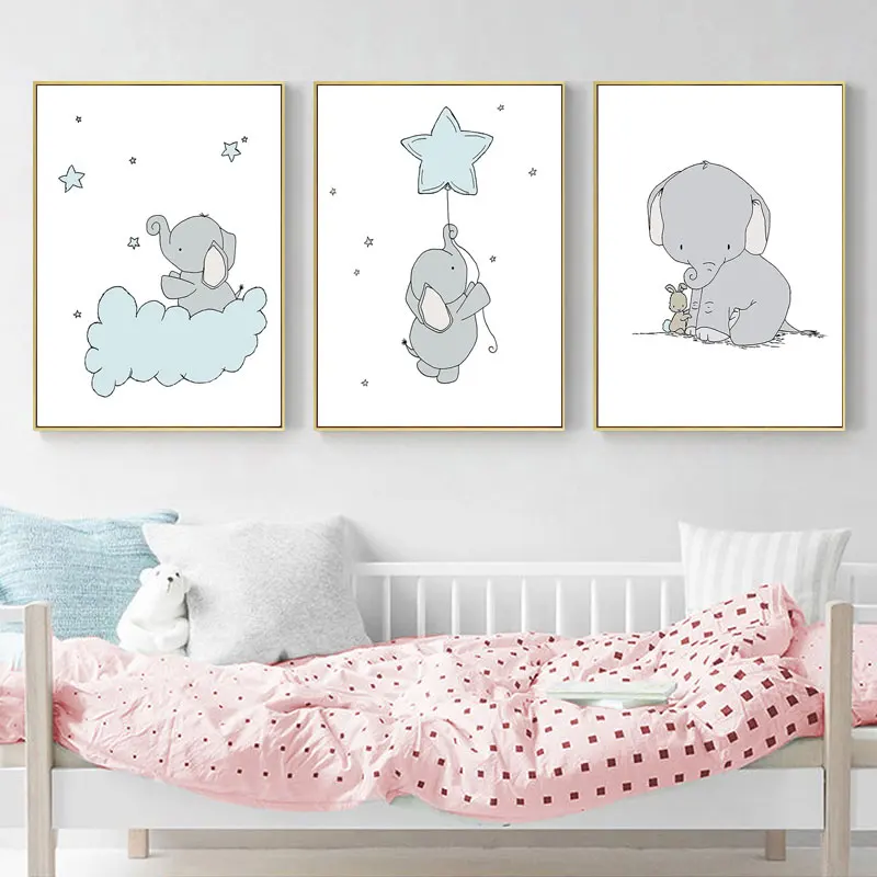 Blue Baby Elephant Moon Star Cloud Canvas Painting Posters and Prints Canvas Wall Art Painting for Baby Kids Bedroom Wall Decor
Blue Baby Elephant Moon Star Cloud Canvas Painting Posters and Prints Canvas Wall Art Painting for Baby Kids Bedroom Wall Decor