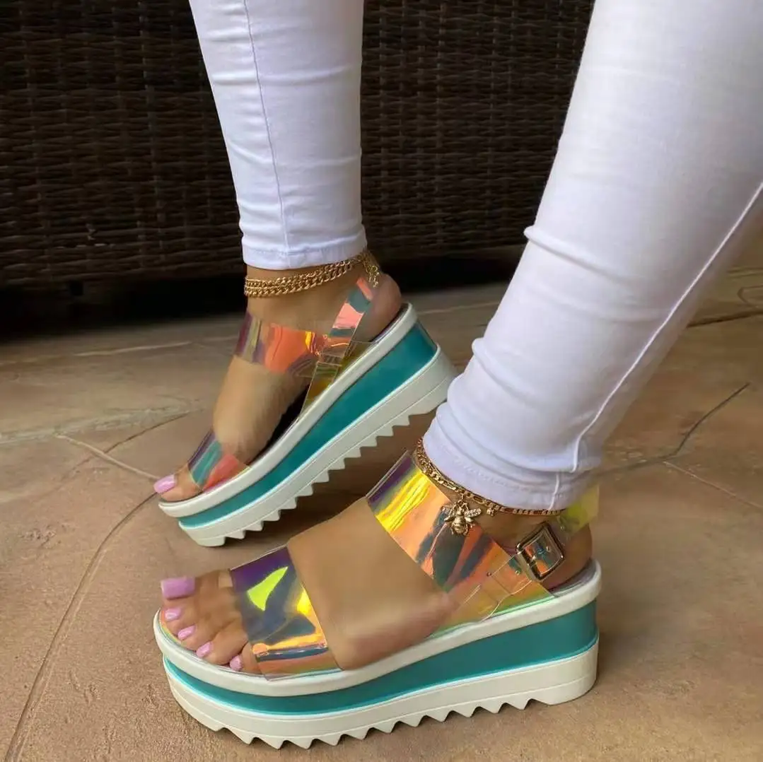 Fashion Summer New Platform Transparent PVC Open Toe Women Sandals Comfortable Simple Wedge High Heel Beach Shoes Size 36-43
Fashion Summer New Platform Transparent PVC Open Toe Women Sandals Comfortable Simple Wedge High Heel Beach Shoes Size 36-43