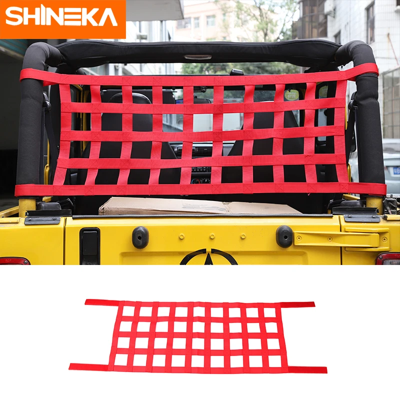 SHINEKA Car Roof Cover for Jeep Wrangler Red Car Top Cargo Rest Net Cover Accessories for Jeep Wrangler YJ TJ JK JKU JL1987-2020
SHINEKA Car Roof Cover for Jeep Wrangler Red Car Top Cargo Rest Net Cover Accessories for Jeep Wrangler YJ TJ JK JKU JL1987-2020