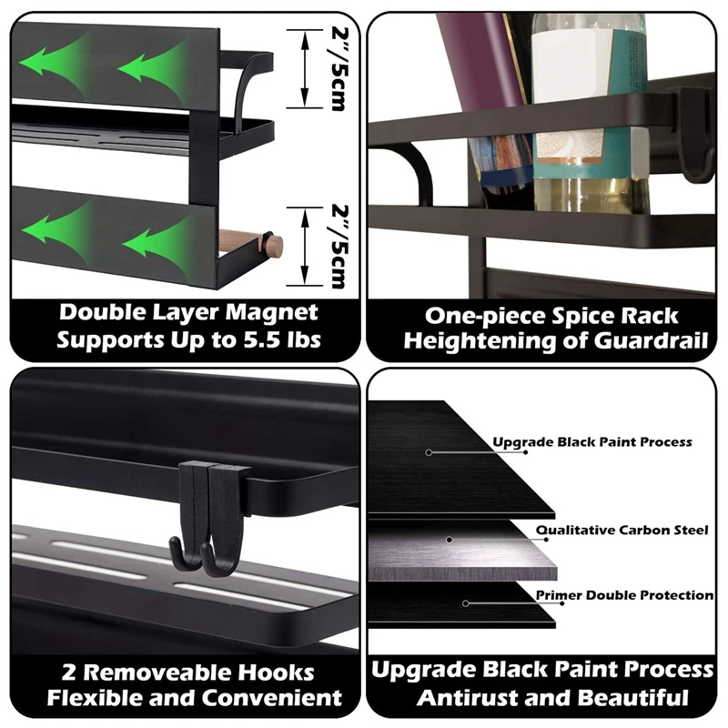 netic Spice Rack Organizer for Refrigerator, netic Spice Containers with 4 Utility Hooks, Refrigerator Pack Of 2
netic Spice Rack Organizer for Refrigerator, netic Spice Containers with 4 Utility Hooks, Refrigerator Pack Of 2