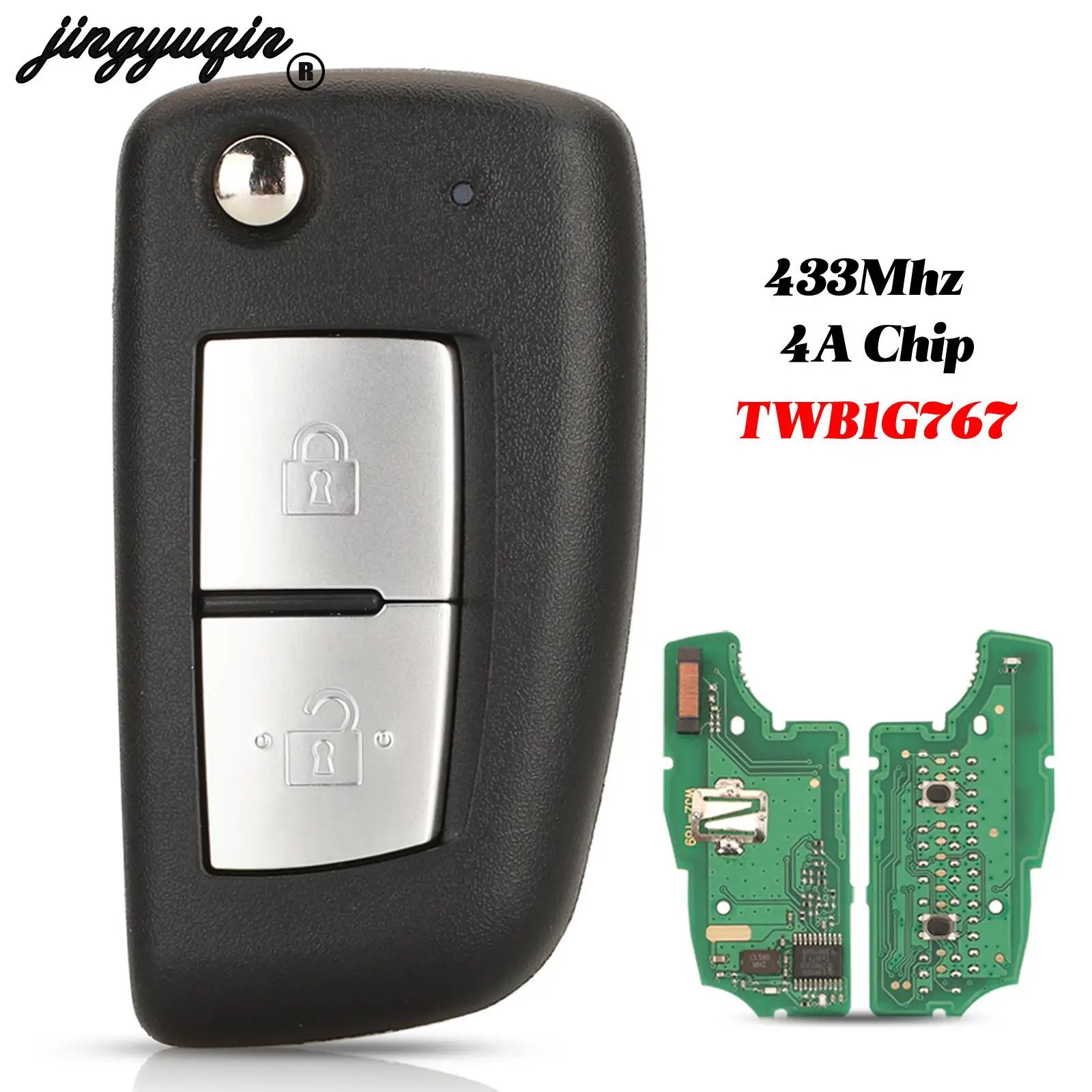 jingyuqin 2 Buttons For Nissan Qashqai Micra Pulsar X-Trail Fob 433MHz 4A Chip Fccid: TWB1G767 Flip Smart Remote Car Key
jingyuqin 2 Buttons For Nissan Qashqai Micra Pulsar X-Trail Fob 433MHz 4A Chip Fccid: TWB1G767 Flip Smart Remote Car Key