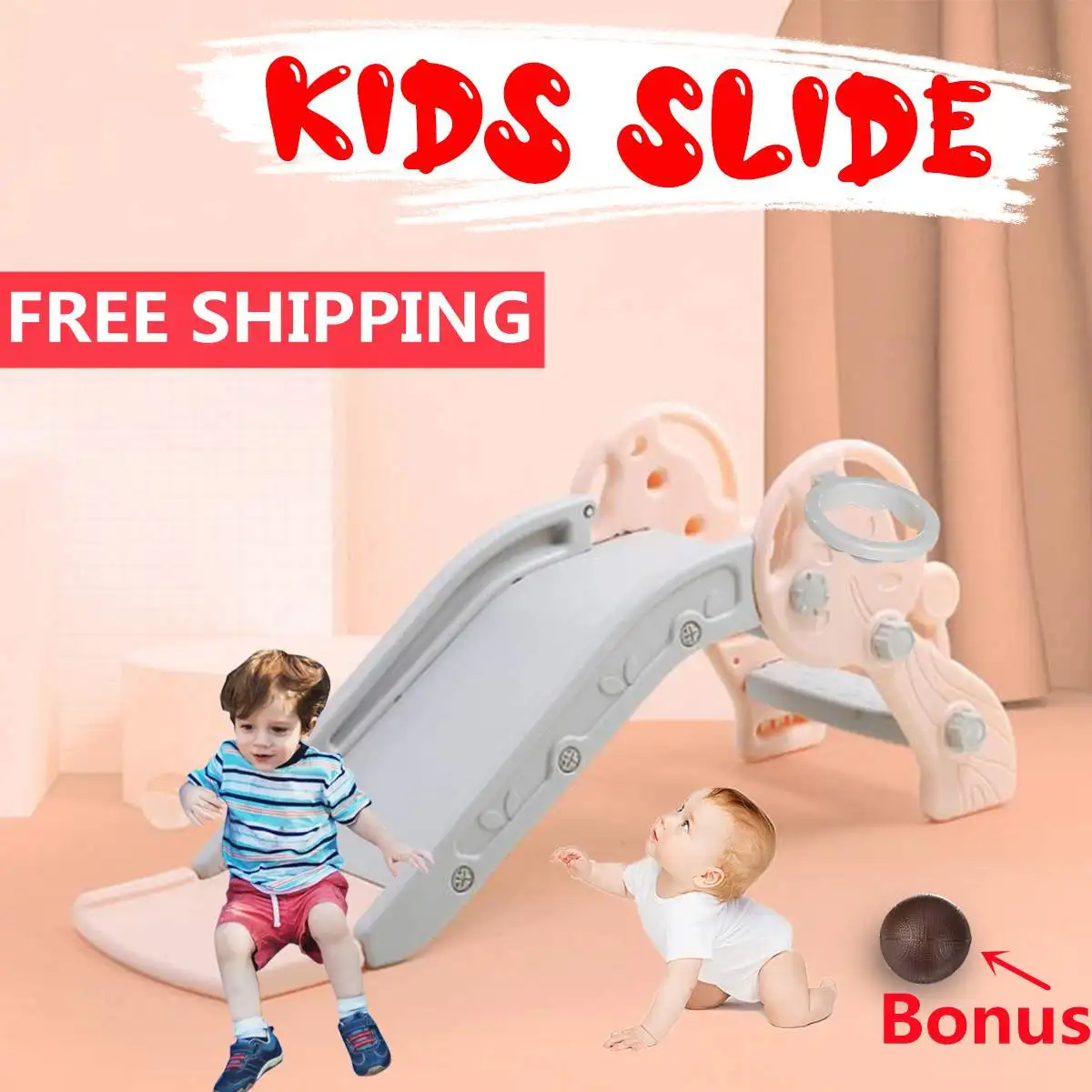3 Step Playset Slide for Kids Children Indoor Outdoor Toddler Backyard Climber Plastic Basketball Hoop Toy Playground Equipment
3 Step Playset Slide for Kids Children Indoor Outdoor Toddler Backyard Climber Plastic Basketball Hoop Toy Playground Equipment