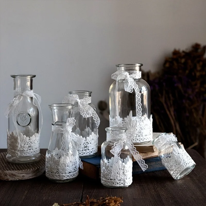 European Lace Glass Vase Transparent Living Room Desktop Flower Arrangement Hydroponic Small Fresh and Simple Home Furnishings
European Lace Glass Vase Transparent Living Room Desktop Flower Arrangement Hydroponic Small Fresh and Simple Home Furnishings