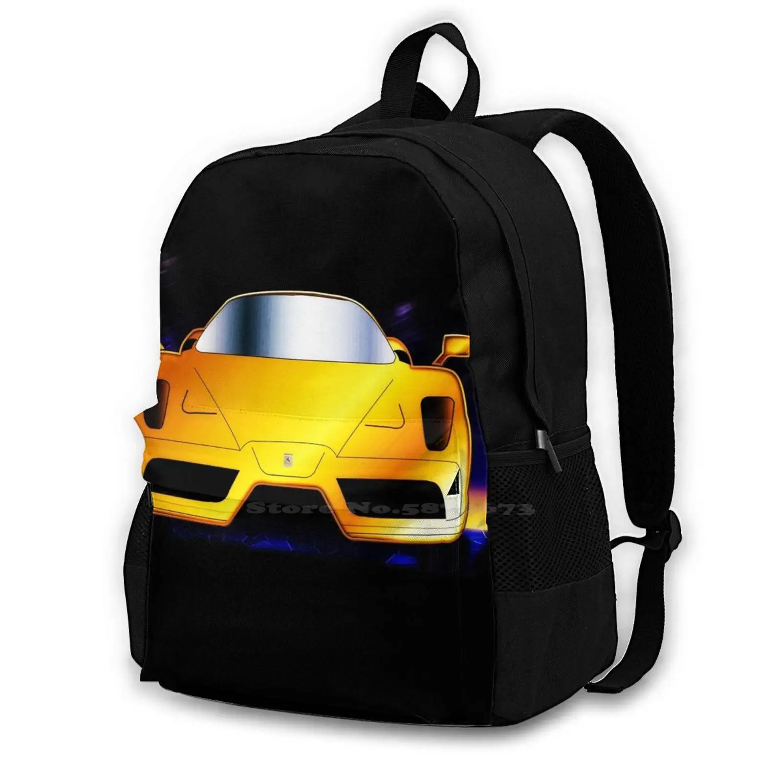 

Enzo Rocker Teen College Student Backpack Laptop Travel Bags Car Auto Automobile Ferrari Race Speed Luxury Race Car Exotic