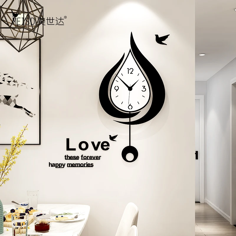 Modern Design Water Drops Large Wall Clocks Creative Swingable Wall Clocks Living Room Decoration Fashion Clocks Wall Watch
Modern Design Water Drops Large Wall Clocks Creative Swingable Wall Clocks Living Room Decoration Fashion Clocks Wall Watch