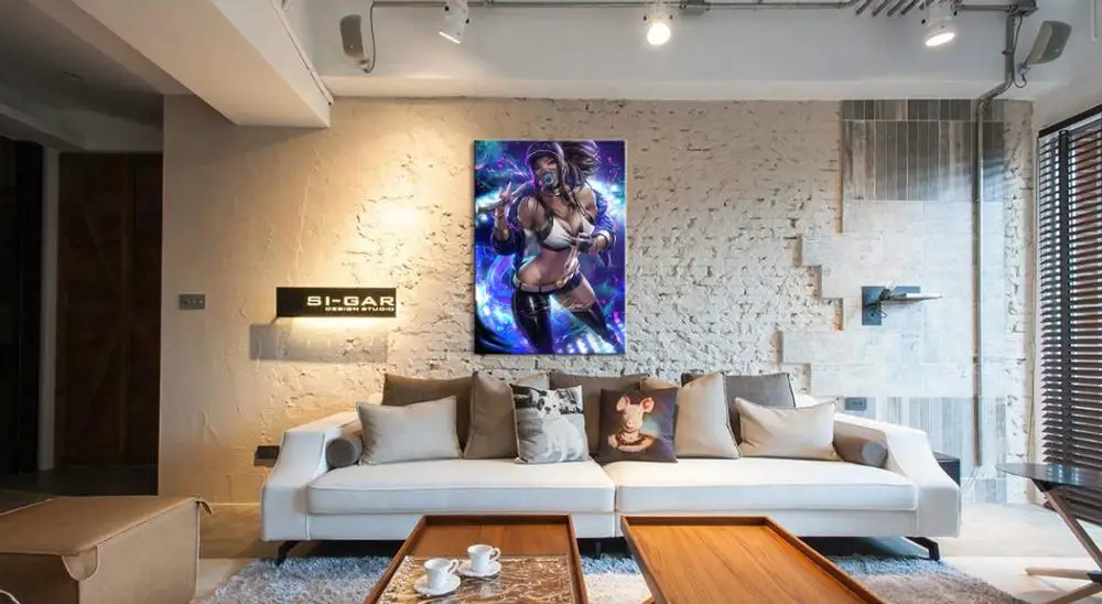 1 Piece LOL DJ Akali Game Poster Canvas Paintings Wall Sexy Girl Art for Home Decor Wholesale | Дом и сад