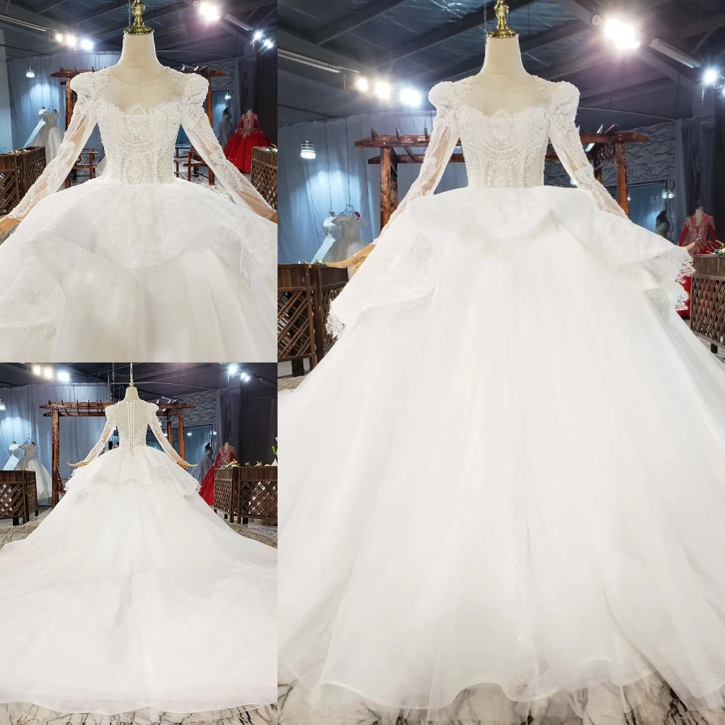 Full Lace Beading Wedding Dress With Long Sleeves Bridal Ball Gown High Quality Princess Long Train Dresses Vestido de Novia
Full Lace Beading Wedding Dress With Long Sleeves Bridal Ball Gown High Quality Princess Long Train Dresses Vestido de Novia