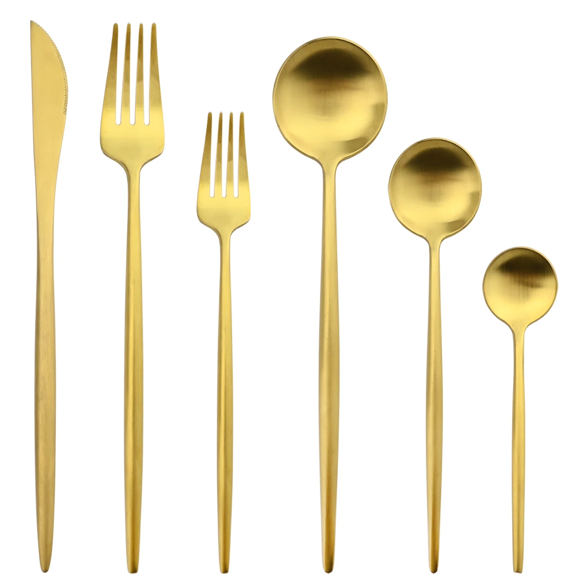 6Pcs/Set Gold Dinnerware Stainless Steel Cutlery Set Knife Dessert Fork Coffee Spoon Tableware Home Kitchen Silverware Flatware
6Pcs/Set Gold Dinnerware Stainless Steel Cutlery Set Knife Dessert Fork Coffee Spoon Tableware Home Kitchen Silverware Flatware