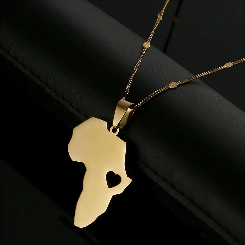 Stainless Steel Africa Heart Map Pendant Necklace Women Men African Map Hiphop Jewelry
Stainless Steel Africa Heart Map Pendant Necklace Women Men African Map Hiphop Jewelry