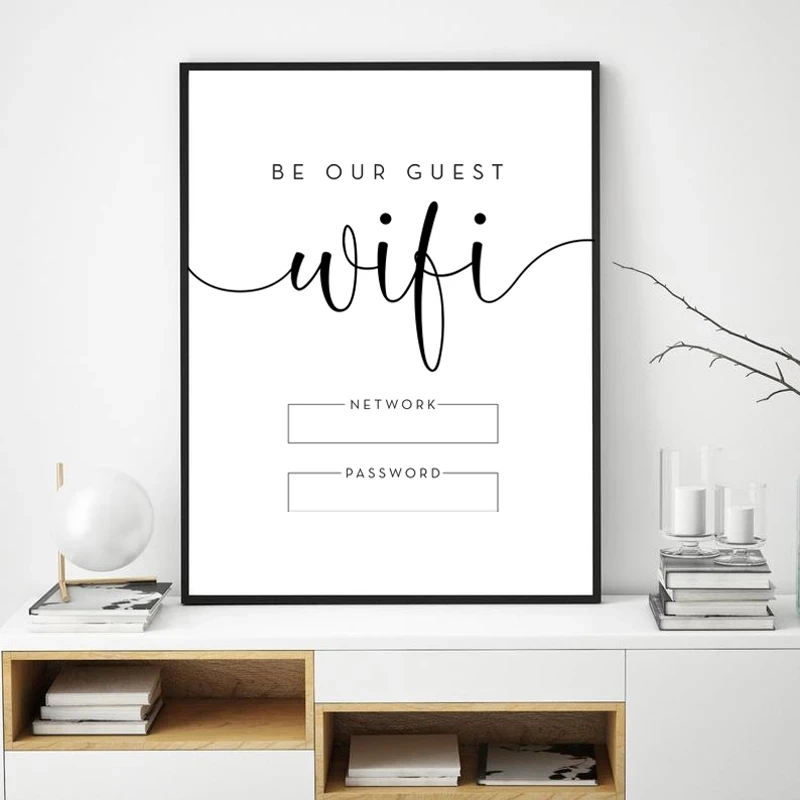 WiFi Password Sign Art Prints Canvas Painting WiFi Network Room Decor Hotel Cafe Restaurant WiFi Wall Art Decor Poster Aesthetic
WiFi Password Sign Art Prints Canvas Painting WiFi Network Room Decor Hotel Cafe Restaurant WiFi Wall Art Decor Poster Aesthetic