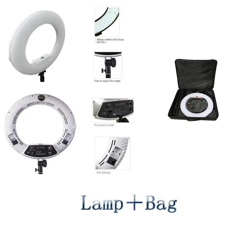 Yidoblo White FS-480II Photography/Photo/Studio 18 480 LED Ring Light 5600K Dimmable Camera Ring Video Light Lamp + bag
Yidoblo White FS-480II Photography/Photo/Studio 18 480 LED Ring Light 5600K Dimmable Camera Ring Video Light Lamp + bag
