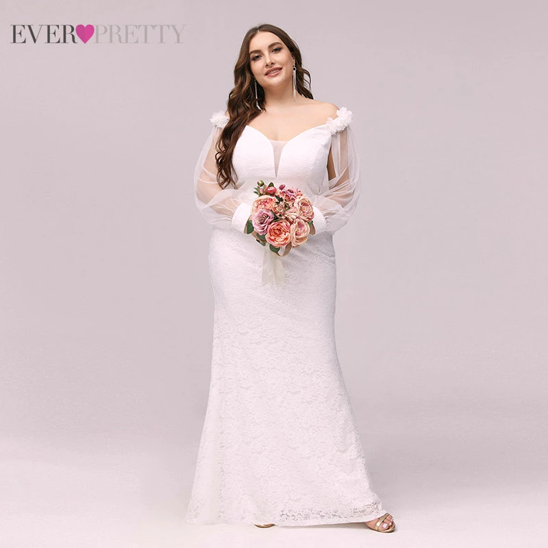 Женское кружевное свадебное платье Ever Pretty элегантное формальное с V-образным