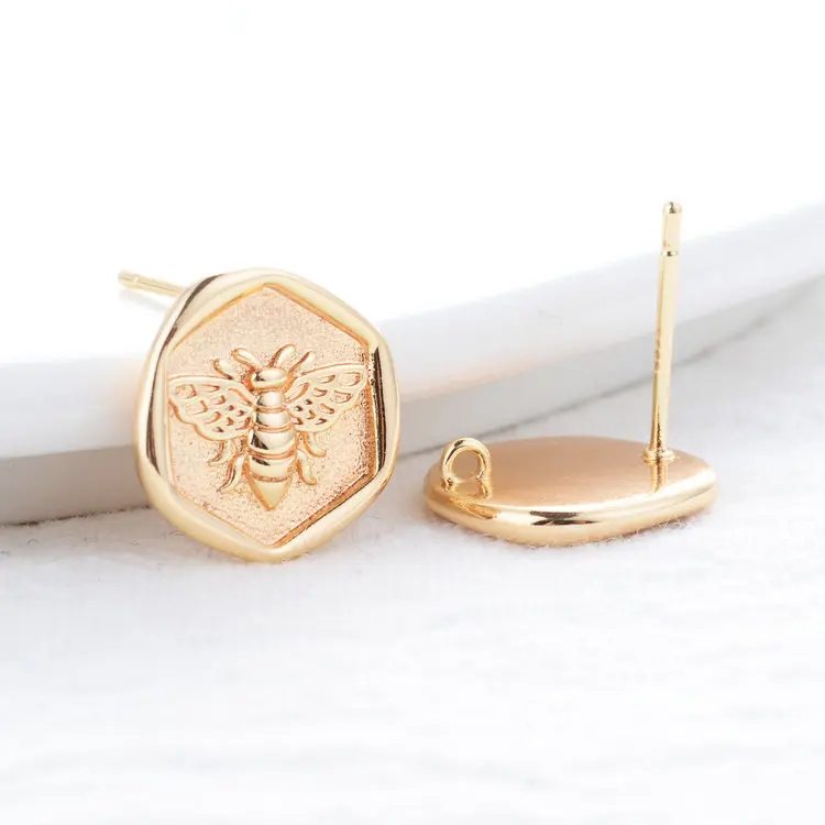 14MM 14K Gold Color Plated Brass Bee Stud Earrings High Quality Diy DIY Jewelry Making Finding Accessories
14MM 14K Gold Color Plated Brass Bee Stud Earrings High Quality Diy DIY Jewelry Making Finding Accessories