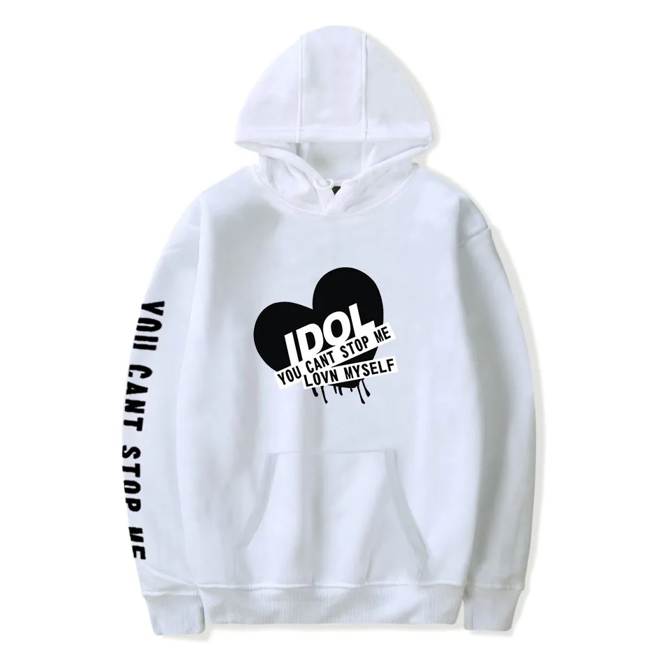 Новинка, модная толстовка с капюшоном Kpop Bangtan, свитшот с надписью «IDOL You't Stop Me Love Yourself», женская одежда Bangtan Boys с капюшоном
Новинка, модная толстовка с капюшоном Kpop Bangtan, свитшот с надписью «IDOL You't Stop Me Love Yourself», женская одежда Bangtan Boys с капюшоном