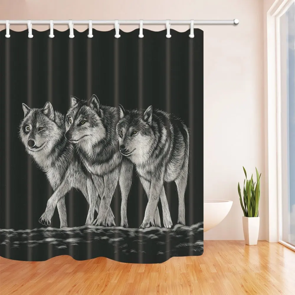 Водонепроницаемая занавеска для душа с изображением волка, черного и белого цветов
Водонепроницаемая занавеска для душа с изображением волка, черного и белого цветов
