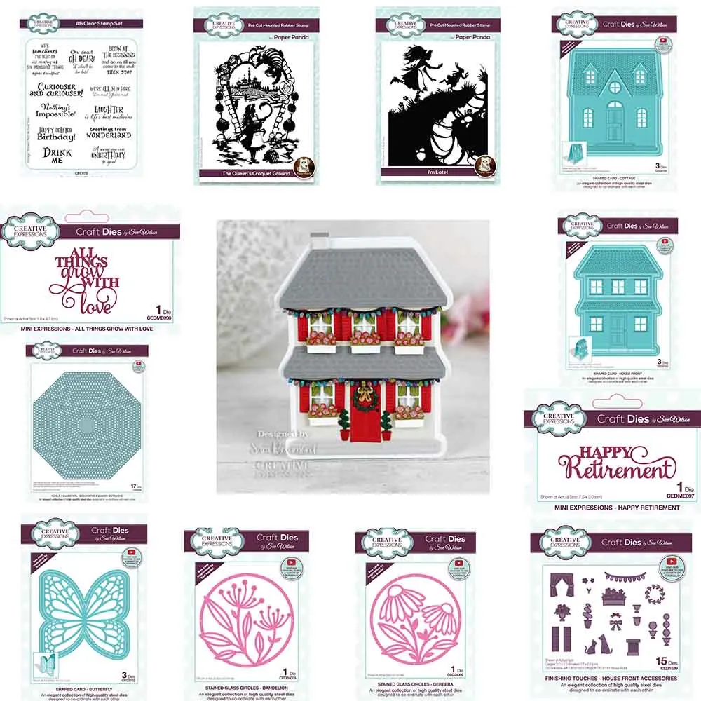 Metal Cutting Dies and Stamps Set greetings i'm late house front accessories the queen's croquet 2021 Scrapbook Decor Embossing
Metal Cutting Dies and Stamps Set greetings i'm late house front accessories the queen's croquet 2021 Scrapbook Decor Embossing