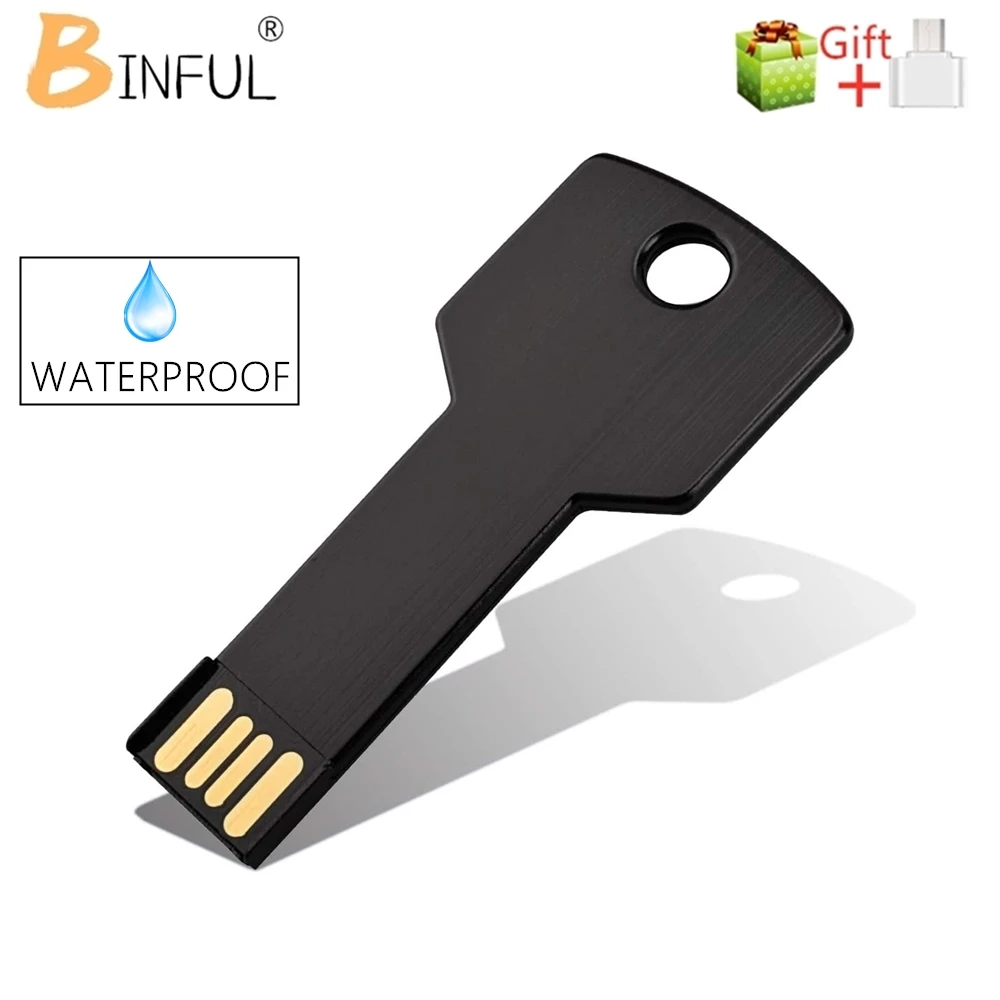 

BINFUL fast Black pen drive 128GB memory 256GB metal pendrive 4GB 8GB 16GB 32GB metal Key usb flash drives 64GB cle usb stick