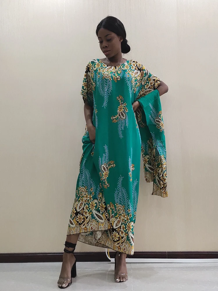 African Women Traditional Dashiki Clothing Female Chiffon Long Dresses with scarf
African Women Traditional Dashiki Clothing Female Chiffon Long Dresses with scarf