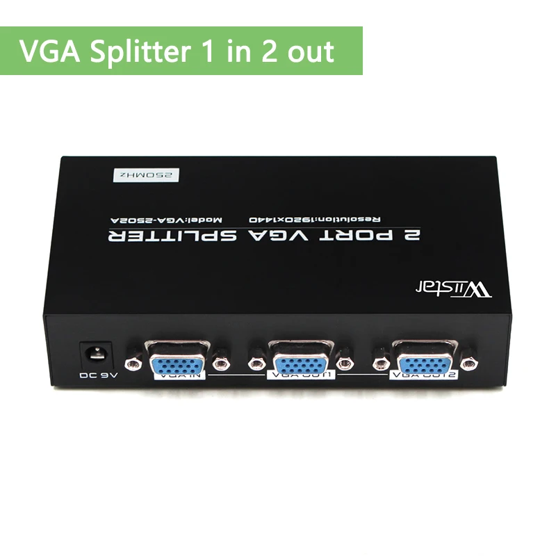 Wiistar 2 Port VGA Splitter 1 In 2 Out VGA Video Splitter Switch 1x2 for PS4 TV Projector Monitor Splitter VGA Adapter
Wiistar 2 Port VGA Splitter 1 In 2 Out VGA Video Splitter Switch 1x2 for PS4 TV Projector Monitor Splitter VGA Adapter