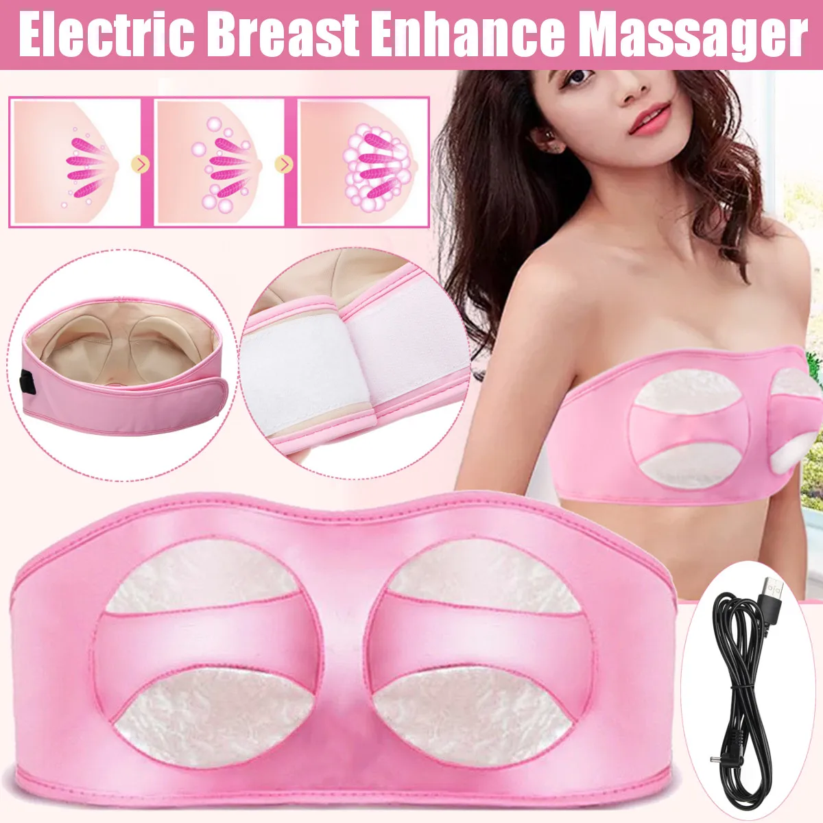 USB Charging Electric Breast Massage Bra Vibration Chest Massager Growth Enlargement Enhancer Breast Heating Stimulator Machine
USB Charging Electric Breast Massage Bra Vibration Chest Massager Growth Enlargement Enhancer Breast Heating Stimulator Machine