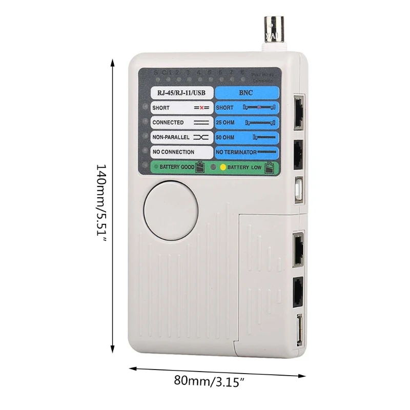 H9EB 4 in 1 Remote RJ11 RJ45 USB BNC LAN Network Cable Tester for UTP STP Cables Tracker Detector Tool
H9EB 4 in 1 Remote RJ11 RJ45 USB BNC LAN Network Cable Tester for UTP STP Cables Tracker Detector Tool