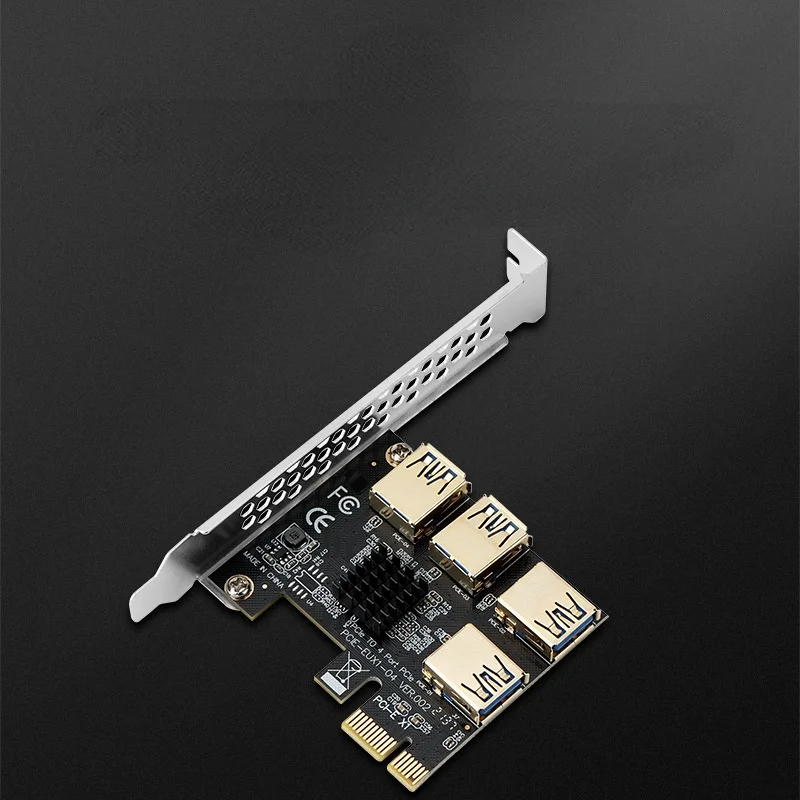 PCI-E To PCI-E Adapter 1 Turn 4 PCI-Express Slot 1x To16x USB3.0 Special Riser Card Extender PCIe Converter for BTC Miner Mining
PCI-E To PCI-E Adapter 1 Turn 4 PCI-Express Slot 1x To16x USB3.0 Special Riser Card Extender PCIe Converter for BTC Miner Mining