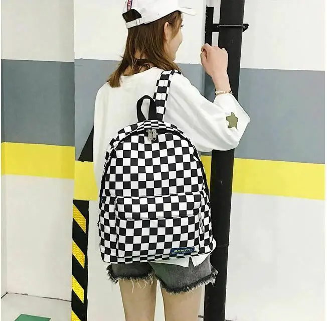 Hot Plaid Checkered Backpack Nylon Black and White Cool Checkerboard School Bags New
Hot Plaid Checkered Backpack Nylon Black and White Cool Checkerboard School Bags New