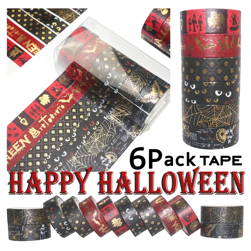 6Rolls/Set Halloween Foil Washi Tape Decorative Tape Scrapbooking Photo Album School Tools Kawaii Scrapbook Paper Gift Set
6Rolls/Set Halloween Foil Washi Tape Decorative Tape Scrapbooking Photo Album School Tools Kawaii Scrapbook Paper Gift Set