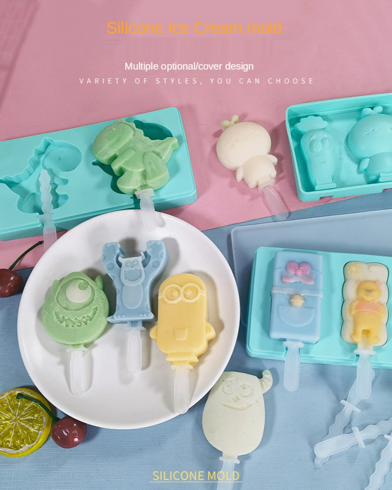 Silicone Ice Cream Mold DIY Homemade Popsicle Molds Freezer Juice 3 Cell Dinosaur Cartoon Cube Tray Popsicle Barrel Maker Mould
Silicone Ice Cream Mold DIY Homemade Popsicle Molds Freezer Juice 3 Cell Dinosaur Cartoon Cube Tray Popsicle Barrel Maker Mould