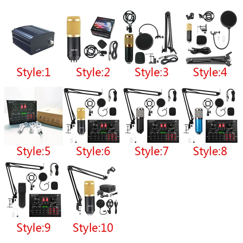 English Version BM800 V8 Sound Card with Condenser Microphone for Computer Live Streaming Recording Karaoke Studio Microphone
English Version BM800 V8 Sound Card with Condenser Microphone for Computer Live Streaming Recording Karaoke Studio Microphone