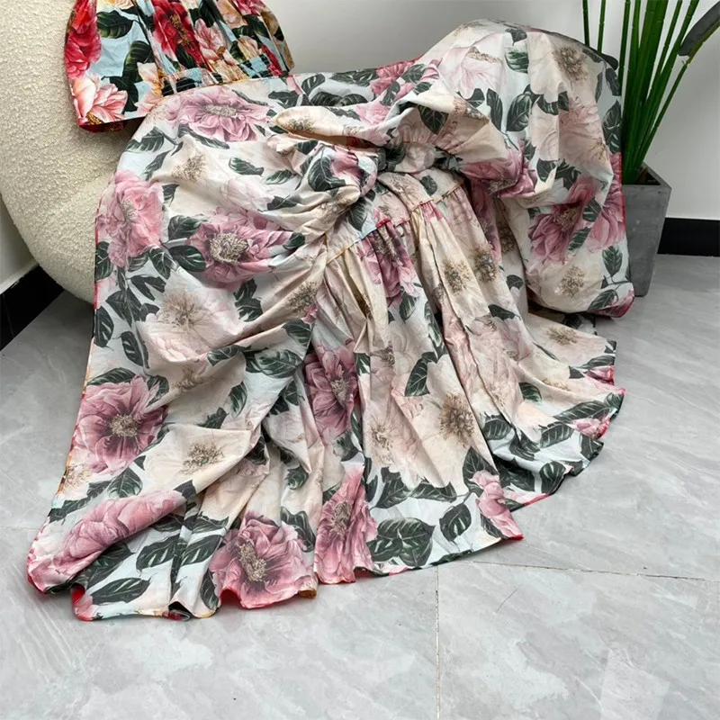 2021 Ladies Summer Fashion 100% Cotton Short Sleeve Colorful Floral Plant Print Ankle Length Dresses Party Gowns High Quality
2021 Ladies Summer Fashion 100% Cotton Short Sleeve Colorful Floral Plant Print Ankle Length Dresses Party Gowns High Quality