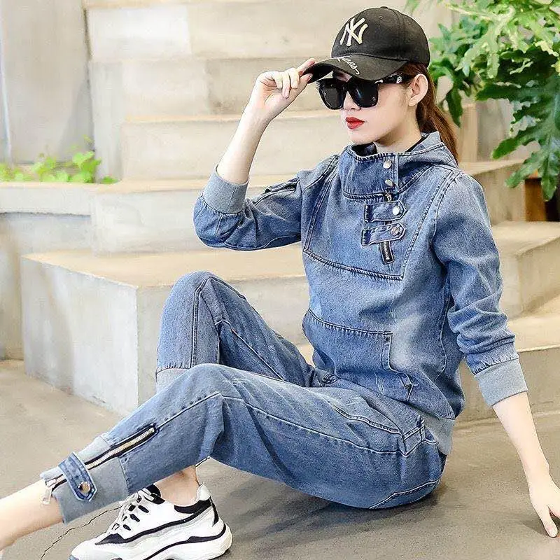 Autumn Winter Women Sets Denim Clothing Two Pieces Jackets And Pant Moto&biker Female Suits Fashion Koren Style Sport Jackets
Autumn Winter Women Sets Denim Clothing Two Pieces Jackets And Pant Moto&biker Female Suits Fashion Koren Style Sport Jackets
