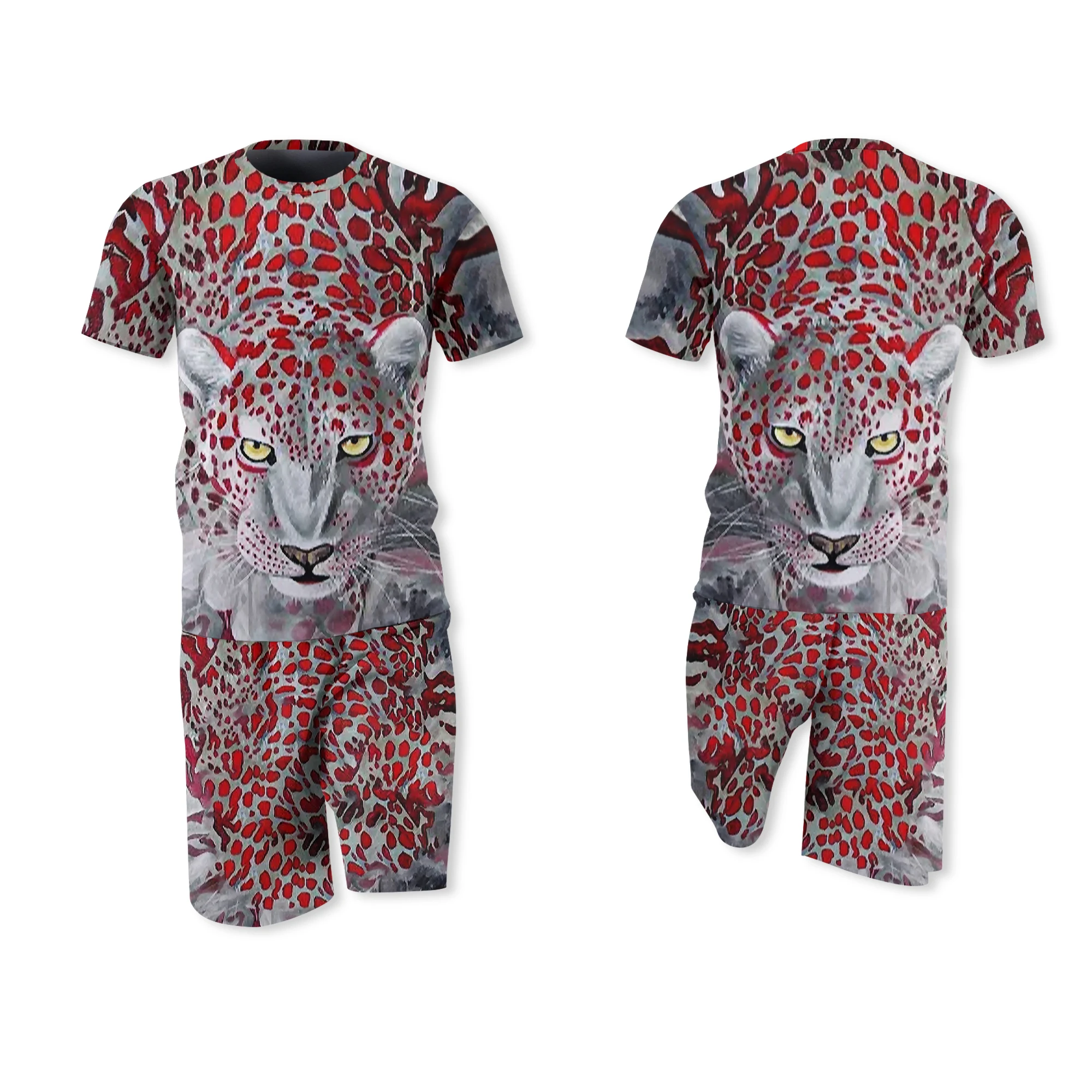 summer men suit 3D leopard head graphic printing men's T-shirt + shorts 2-piece free combination fashion casual sportswear suit
summer men suit 3D leopard head graphic printing men's T-shirt + shorts 2-piece free combination fashion casual sportswear suit