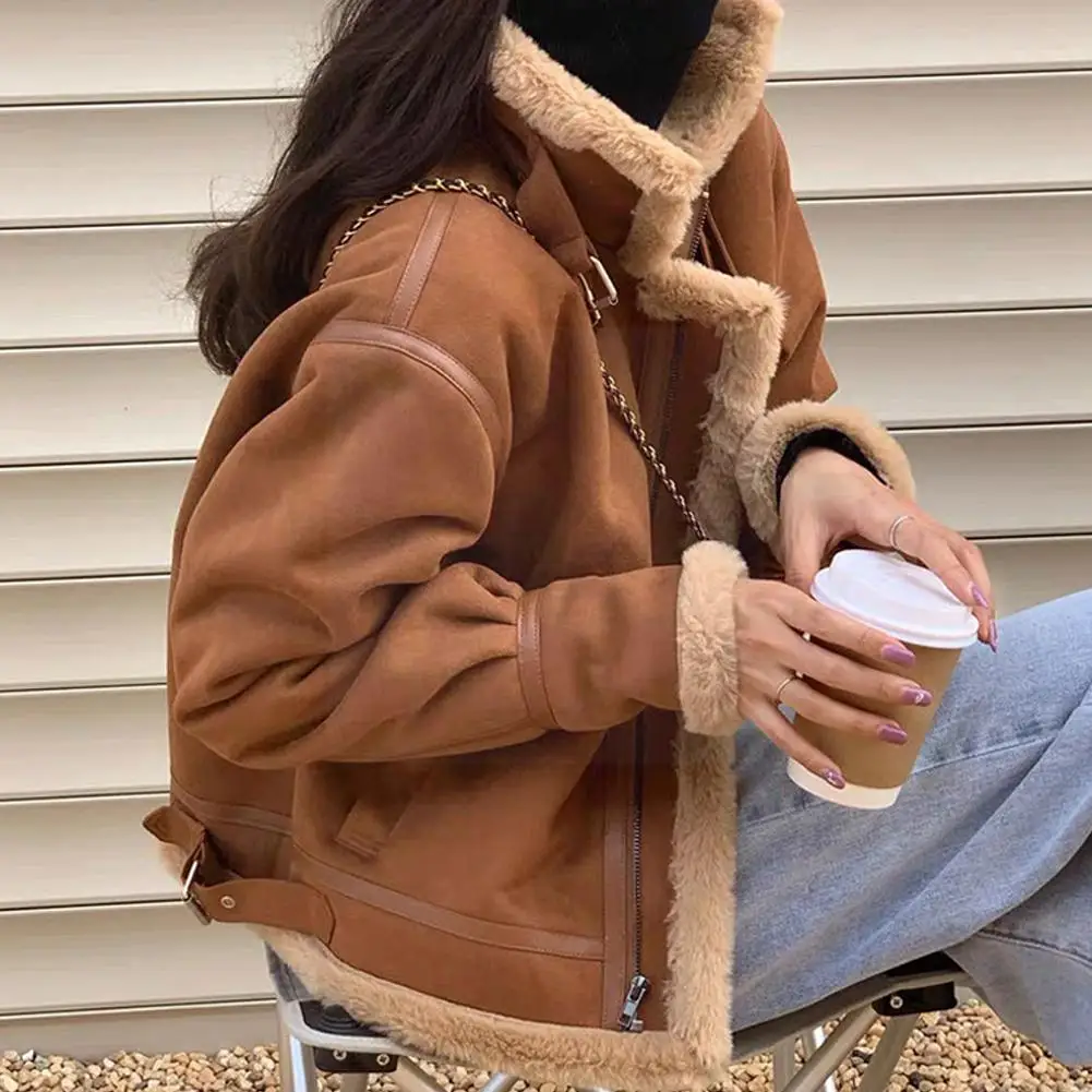 Women's Lamb Fur Coat Winter Thick Warm Short Loose Outerwear Street Brown Woman Retro Coats Suit Motorcycle S Q5i4
Women's Lamb Fur Coat Winter Thick Warm Short Loose Outerwear Street Brown Woman Retro Coats Suit Motorcycle S Q5i4