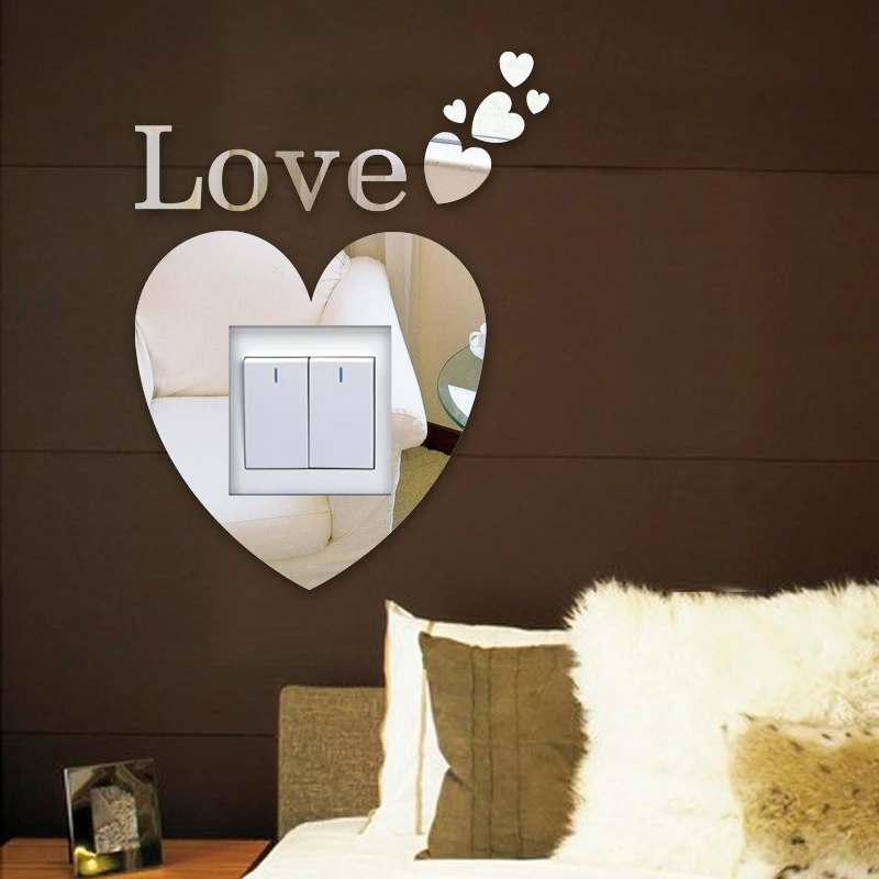 Cartoon Love Heart Switch Stickers For Kids Room Home Decoration 3D Vinyl Wall Decals DIY Mural Art Simulation Mirror Sticker
Cartoon Love Heart Switch Stickers For Kids Room Home Decoration 3D Vinyl Wall Decals DIY Mural Art Simulation Mirror Sticker