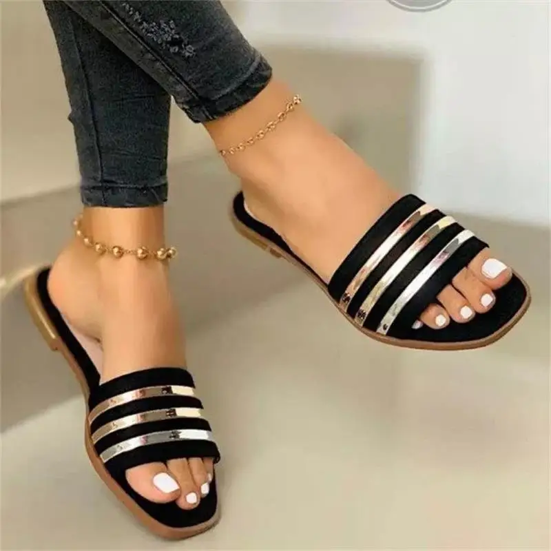 New Women's Shoes Fashion Casual Solid Color PU Open Toe Metal Strip Decoration Flat Heel Comfortable All-match Sandals 1KB112
New Women's Shoes Fashion Casual Solid Color PU Open Toe Metal Strip Decoration Flat Heel Comfortable All-match Sandals 1KB112