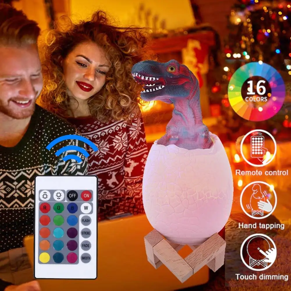 3D LED 3/16 Colors Pat Dinosaur Egg Bedside Lamp Remote Control Nightlight Touch Sensor Night Light Toy Rechargeable Table Lamp
3D LED 3/16 Colors Pat Dinosaur Egg Bedside Lamp Remote Control Nightlight Touch Sensor Night Light Toy Rechargeable Table Lamp