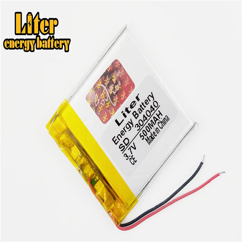 3.7V 500mAh 304040 lipo polymer lithium Rechargeable battery for MP3 GPS DVD bluetooth recorder headset e-book camera | Компьютеры и
