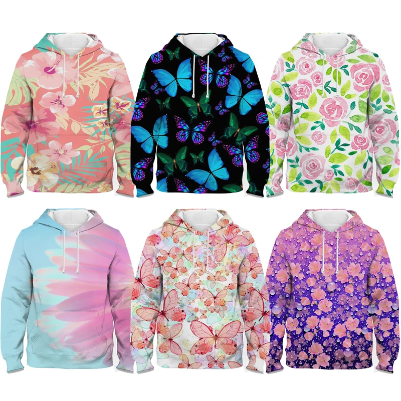 Spring Autumn Cute Flower Butterfly 3D Hoodies for Girls Teens Harajuku Children Streetwear Pullover Kids Colorful Sweatshirts
Spring Autumn Cute Flower Butterfly 3D Hoodies for Girls Teens Harajuku Children Streetwear Pullover Kids Colorful Sweatshirts