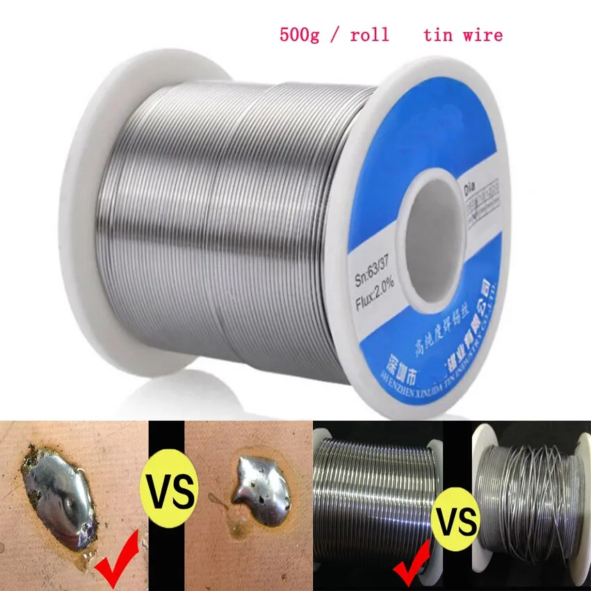Solder Wire 0.5 0.6 0.8 1.0 1.2mm 500g/roll Welding Wire Solder with 2% Flux and Low Melting Point for Electric Soldering Iron
Solder Wire 0.5 0.6 0.8 1.0 1.2mm 500g/roll Welding Wire Solder with 2% Flux and Low Melting Point for Electric Soldering Iron