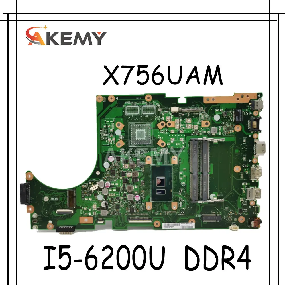 Akemy для For Asus X756UA X756UAK X756UAM X756UW X756UQ X756UR X756UV X756U материнская плата для ноутбука I5-6200U DDR4
Akemy для For Asus X756UA X756UAK X756UAM X756UW X756UQ X756UR X756UV X756U материнская плата для ноутбука I5-6200U DDR4