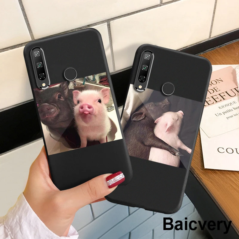 Чехол-накладка для Huawei P40 Lite E Y7P ART-L28 2020 из мягкого силикона с принтом в виде Свинки