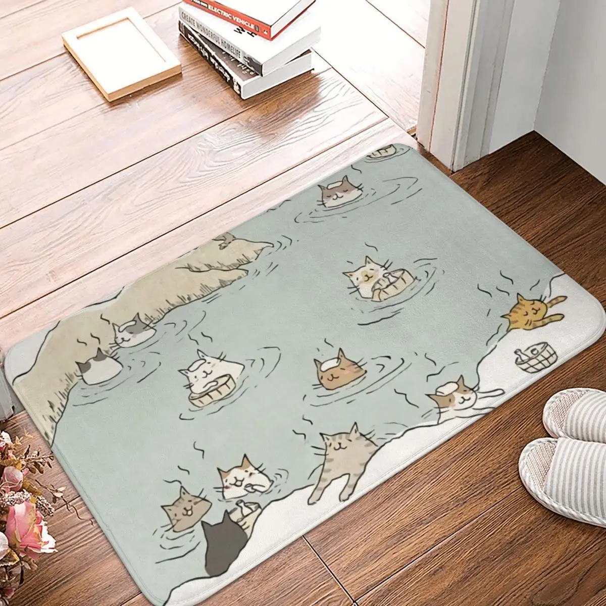 Cat Onsen Bath Doormat Carpet Mat Rug Polyester Anti-slip Floor Decor Bath Bathroom Kitchen Bedroom 40*60
Cat Onsen Bath Doormat Carpet Mat Rug Polyester Anti-slip Floor Decor Bath Bathroom Kitchen Bedroom 40*60