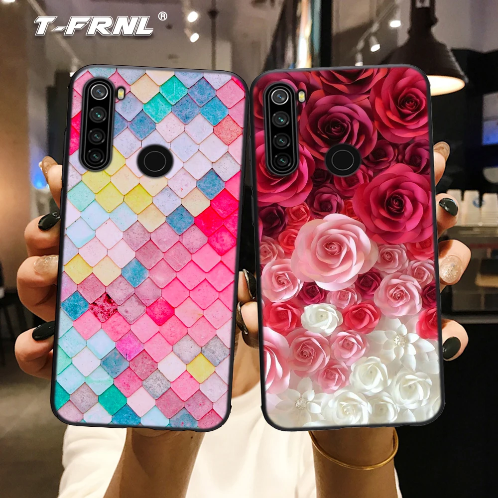Чехол для Redmi note 8 Новый Стильный чехол Мягкий Силиконовый ТПУ с красивыми цветами