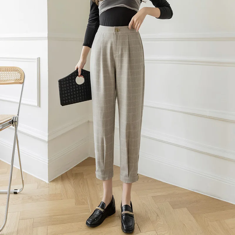 Spring New Chiffon Plaid Harem Pants Women High Waist Loose Thin Capris Straight Tube Legged Radish Pants Women
Spring New Chiffon Plaid Harem Pants Women High Waist Loose Thin Capris Straight Tube Legged Radish Pants Women