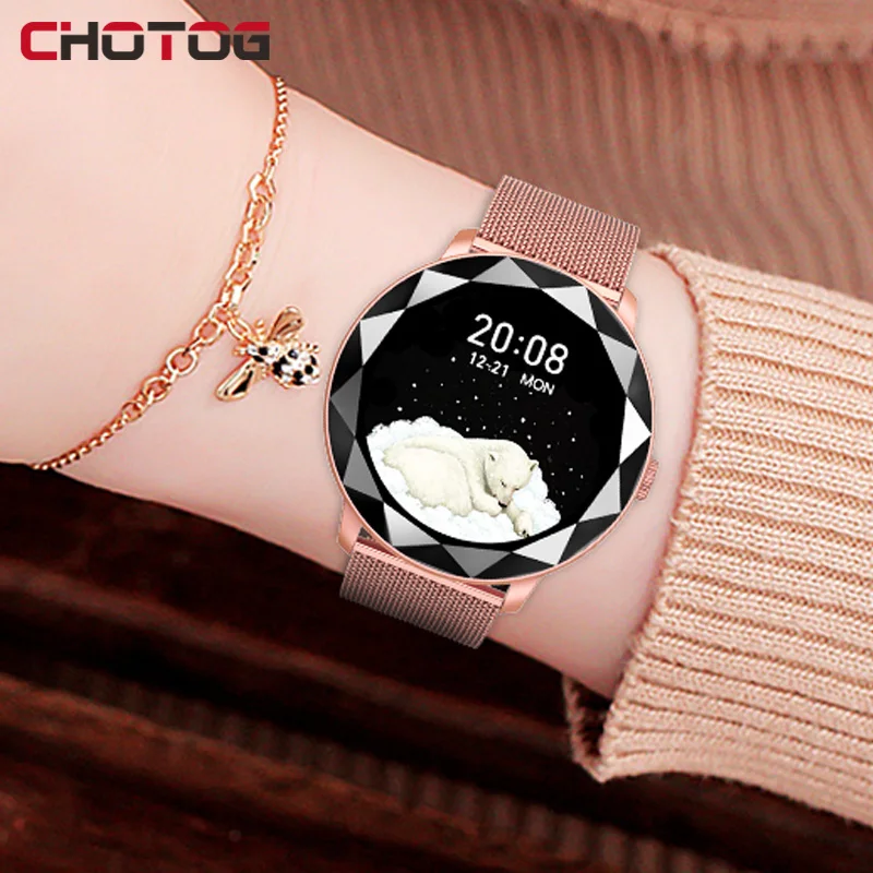 CHOTOG 2021 Women Smartwatch Full Touch Smart Watch Heart Rate Activity Fitness Tracker Watch WhatsApp Reminder For Android IOS
CHOTOG 2021 Women Smartwatch Full Touch Smart Watch Heart Rate Activity Fitness Tracker Watch WhatsApp Reminder For Android IOS