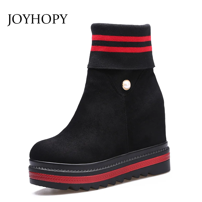 Women's Elastic Sock Height Increasing Winter Boots Women Suede Autumn Shoes Fashion Woman Flock Stripe Ankle Boots WB080
Women's Elastic Sock Height Increasing Winter Boots Women Suede Autumn Shoes Fashion Woman Flock Stripe Ankle Boots WB080