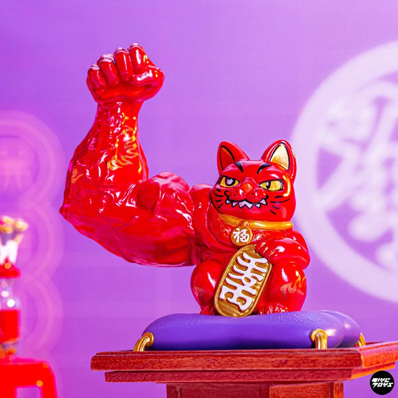 

Vigorously Lucky Cat Blind Box Toys Giant Arm Muscle Cat Trendy Toys Mystery Box Original Figure Cute Doll Kawaii Model Gift