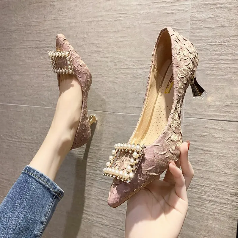 Женские туфли на высоком каблуке, туфли-лодочки, легкие, заостренный носок, обувь для вечеринки, лето-весна
Женские туфли на высоком каблуке, туфли-лодочки, легкие, заостренный носок, обувь для вечеринки, лето-весна