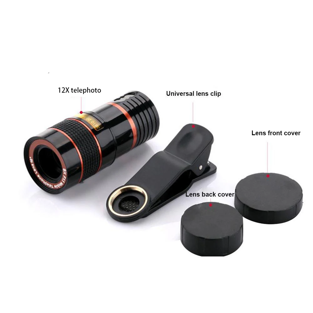 Universal 8x12x Mobile Phone for Camera Smartphone Lens HD low light level night vision Easy to carry Mobile phone telescope
Universal 8x12x Mobile Phone for Camera Smartphone Lens HD low light level night vision Easy to carry Mobile phone telescope